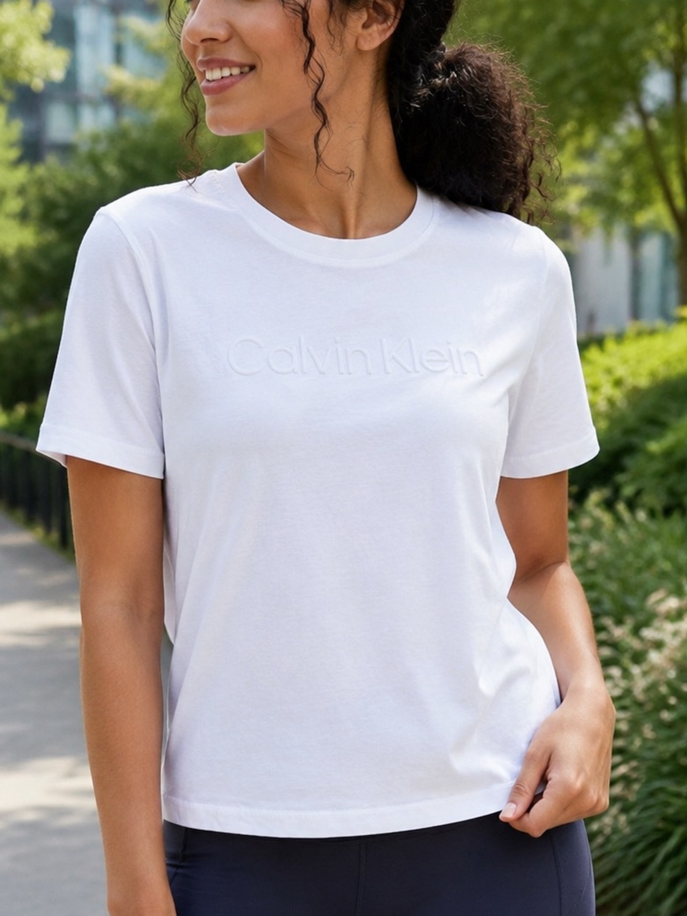Calvin Klein Performance Logo Crop Tee S L